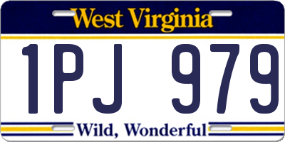 WV license plate 1PJ979
