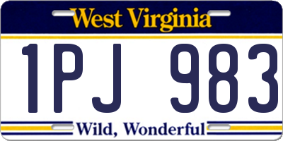WV license plate 1PJ983