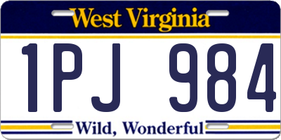 WV license plate 1PJ984