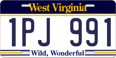 WV license plate 1PJ991