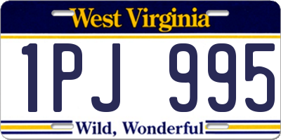 WV license plate 1PJ995