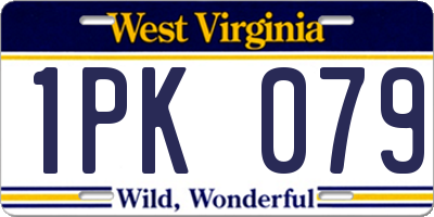 WV license plate 1PK079