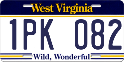 WV license plate 1PK082