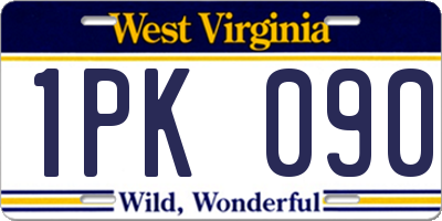 WV license plate 1PK090