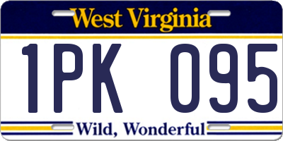 WV license plate 1PK095