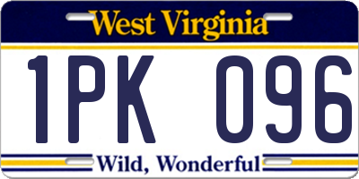 WV license plate 1PK096