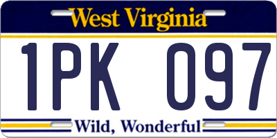 WV license plate 1PK097