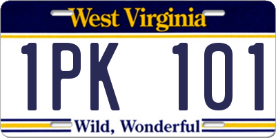 WV license plate 1PK101