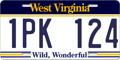 WV license plate 1PK124