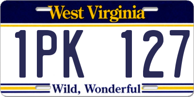 WV license plate 1PK127