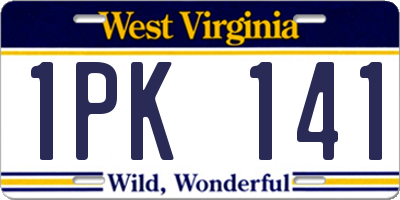 WV license plate 1PK141