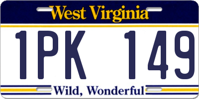 WV license plate 1PK149