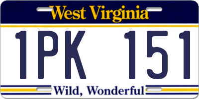 WV license plate 1PK151