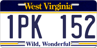 WV license plate 1PK152