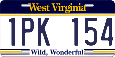 WV license plate 1PK154