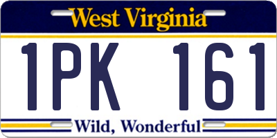 WV license plate 1PK161