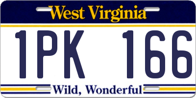 WV license plate 1PK166