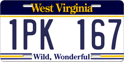 WV license plate 1PK167