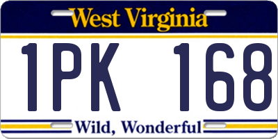 WV license plate 1PK168