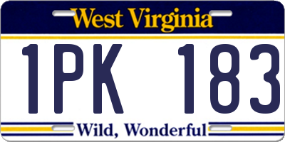 WV license plate 1PK183