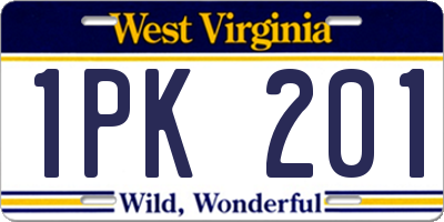 WV license plate 1PK201