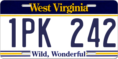 WV license plate 1PK242