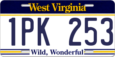 WV license plate 1PK253