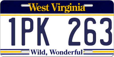 WV license plate 1PK263