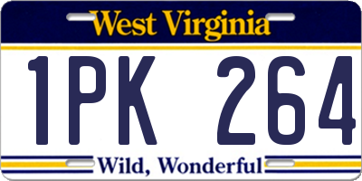 WV license plate 1PK264