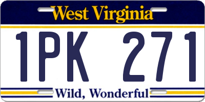 WV license plate 1PK271