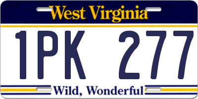 WV license plate 1PK277