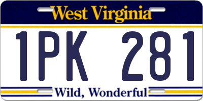 WV license plate 1PK281