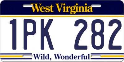 WV license plate 1PK282