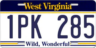 WV license plate 1PK285
