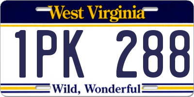 WV license plate 1PK288
