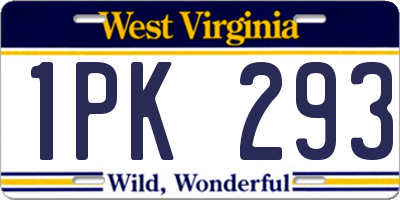 WV license plate 1PK293
