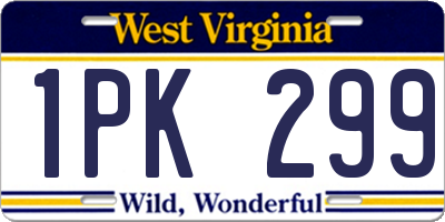 WV license plate 1PK299