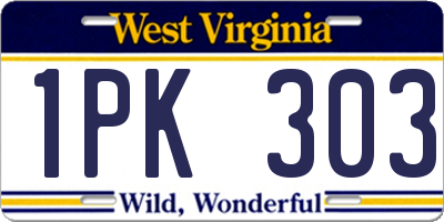 WV license plate 1PK303