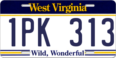 WV license plate 1PK313