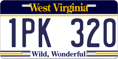 WV license plate 1PK320