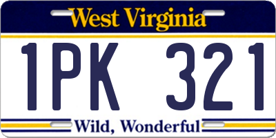 WV license plate 1PK321