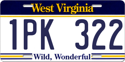 WV license plate 1PK322