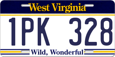 WV license plate 1PK328