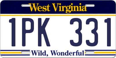 WV license plate 1PK331