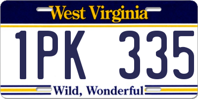 WV license plate 1PK335