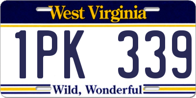 WV license plate 1PK339
