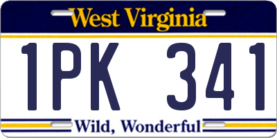 WV license plate 1PK341