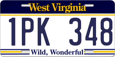 WV license plate 1PK348
