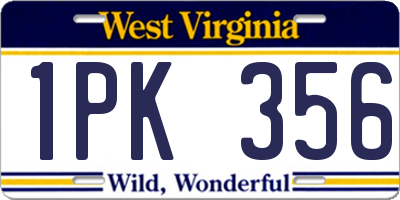 WV license plate 1PK356