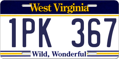 WV license plate 1PK367